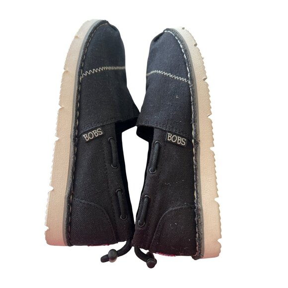 BOBS Skechers Chill Flex Black Slip On Shoes Memory Foam Insoles Canvas Size 7 - Picture 7 of 8